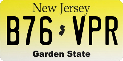 NJ license plate B76VPR