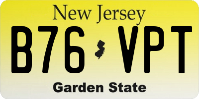 NJ license plate B76VPT