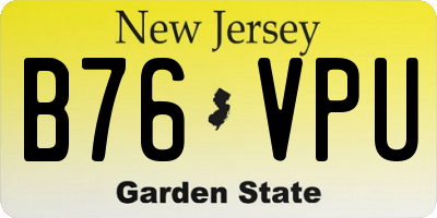 NJ license plate B76VPU