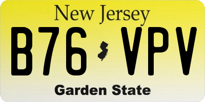 NJ license plate B76VPV