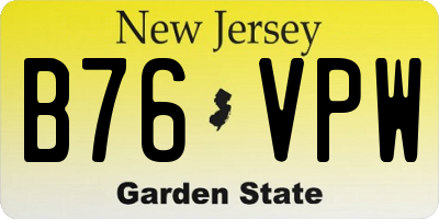NJ license plate B76VPW
