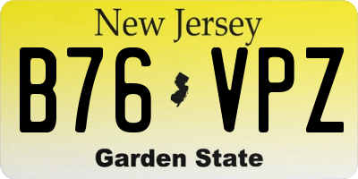 NJ license plate B76VPZ