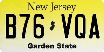 NJ license plate B76VQA
