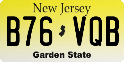 NJ license plate B76VQB