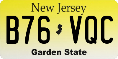 NJ license plate B76VQC