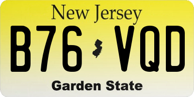 NJ license plate B76VQD