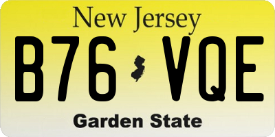 NJ license plate B76VQE