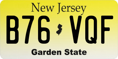 NJ license plate B76VQF