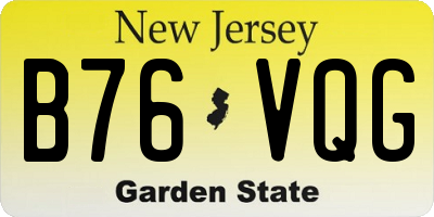 NJ license plate B76VQG
