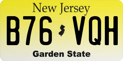 NJ license plate B76VQH