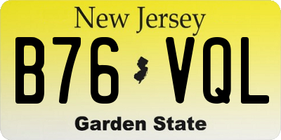 NJ license plate B76VQL