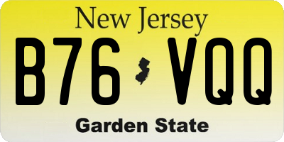 NJ license plate B76VQQ