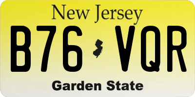 NJ license plate B76VQR