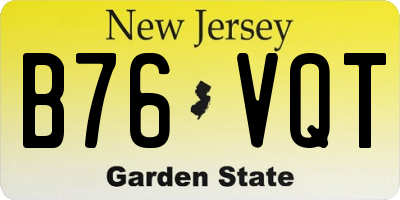 NJ license plate B76VQT