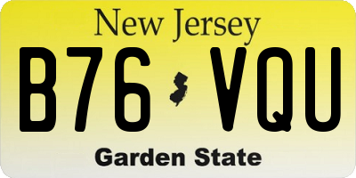 NJ license plate B76VQU