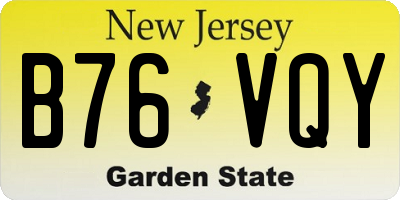 NJ license plate B76VQY