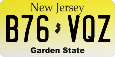 NJ license plate B76VQZ