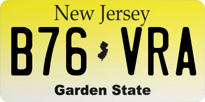 NJ license plate B76VRA
