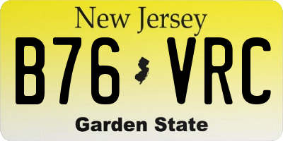 NJ license plate B76VRC