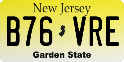 NJ license plate B76VRE