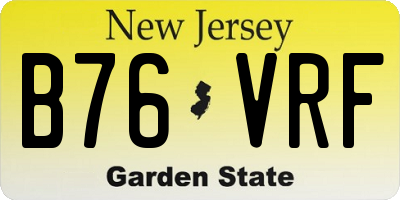 NJ license plate B76VRF