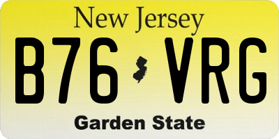 NJ license plate B76VRG