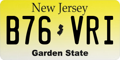 NJ license plate B76VRI