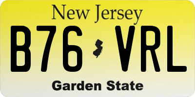 NJ license plate B76VRL