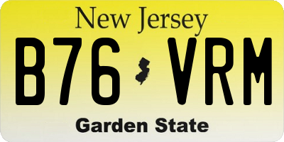 NJ license plate B76VRM