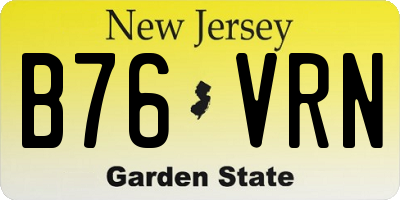 NJ license plate B76VRN