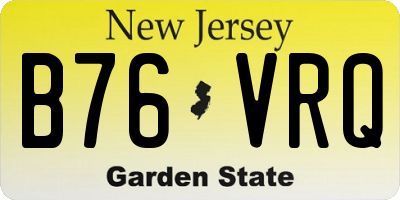 NJ license plate B76VRQ