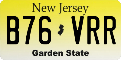 NJ license plate B76VRR