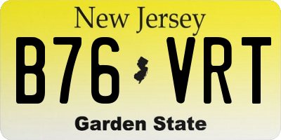 NJ license plate B76VRT