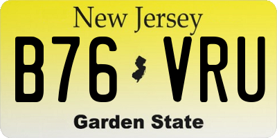 NJ license plate B76VRU