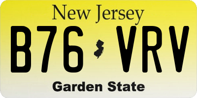 NJ license plate B76VRV