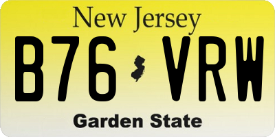NJ license plate B76VRW