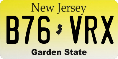 NJ license plate B76VRX