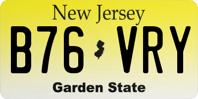 NJ license plate B76VRY