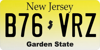 NJ license plate B76VRZ
