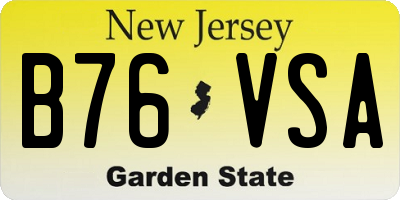 NJ license plate B76VSA