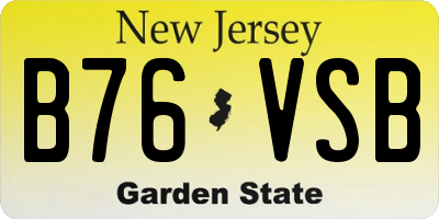 NJ license plate B76VSB