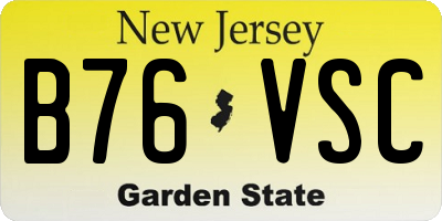 NJ license plate B76VSC