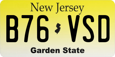 NJ license plate B76VSD