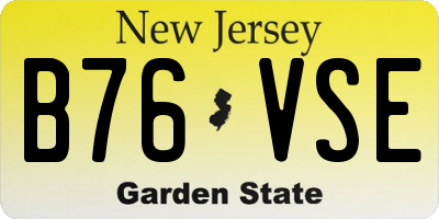 NJ license plate B76VSE