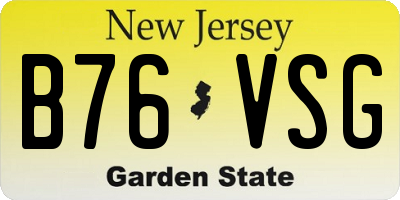 NJ license plate B76VSG