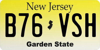 NJ license plate B76VSH