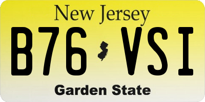 NJ license plate B76VSI