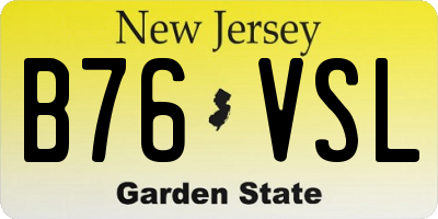 NJ license plate B76VSL