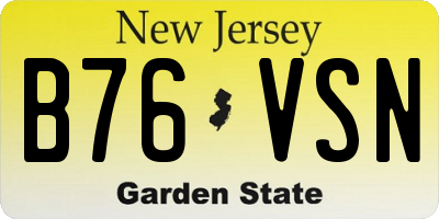NJ license plate B76VSN