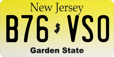 NJ license plate B76VSO